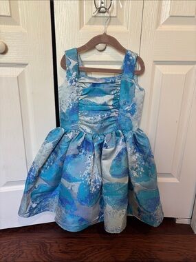 Halabaloo Blue & Aqua Swirl Girls' Party Dress